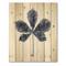 Designart - Navy Blue Chestnut Leaf - Traditional Print on Natural Pine Wood
